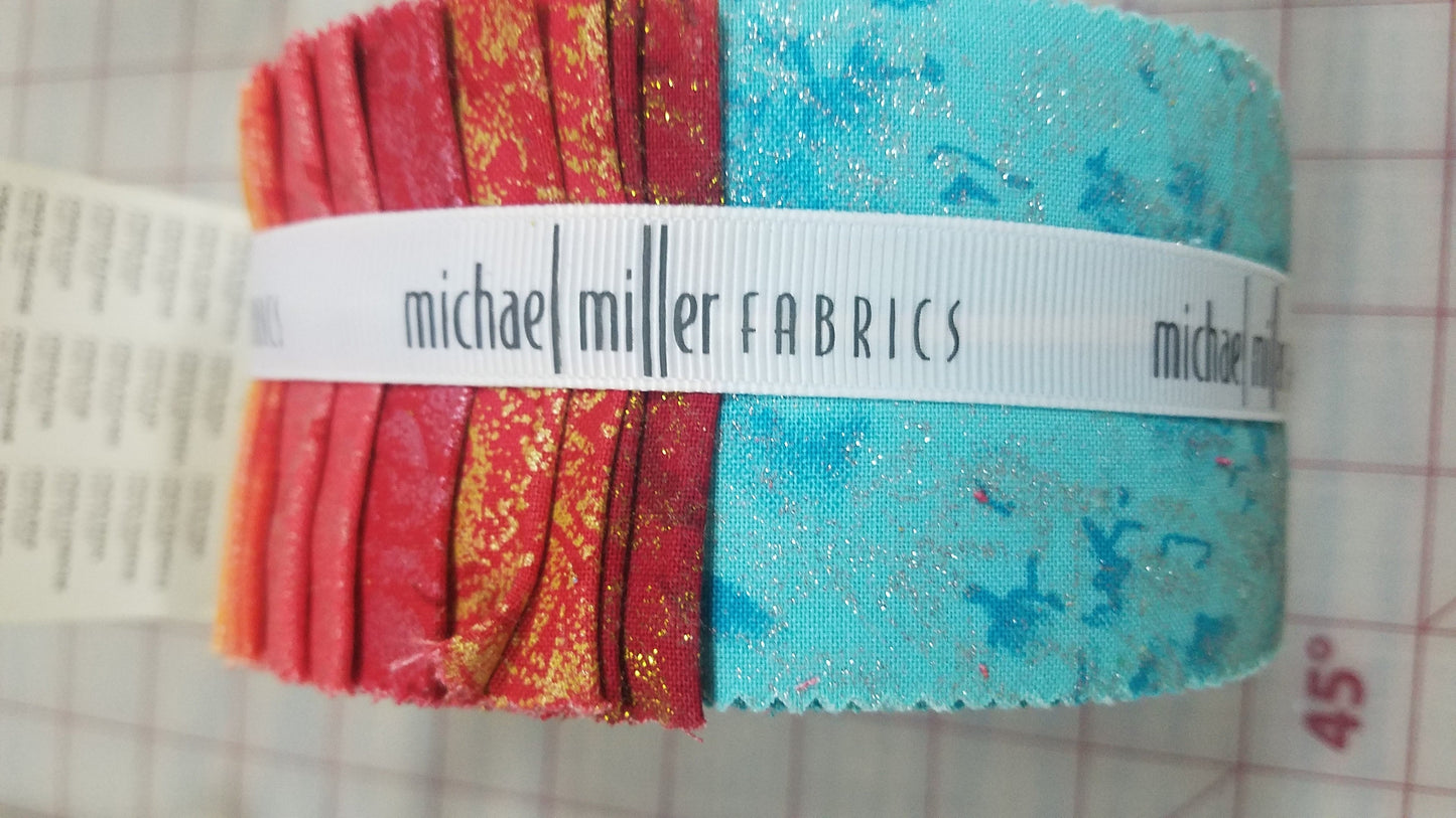 Fairy Frost Crayon Box Jelly Roll by Michael Miller, Roll-0144