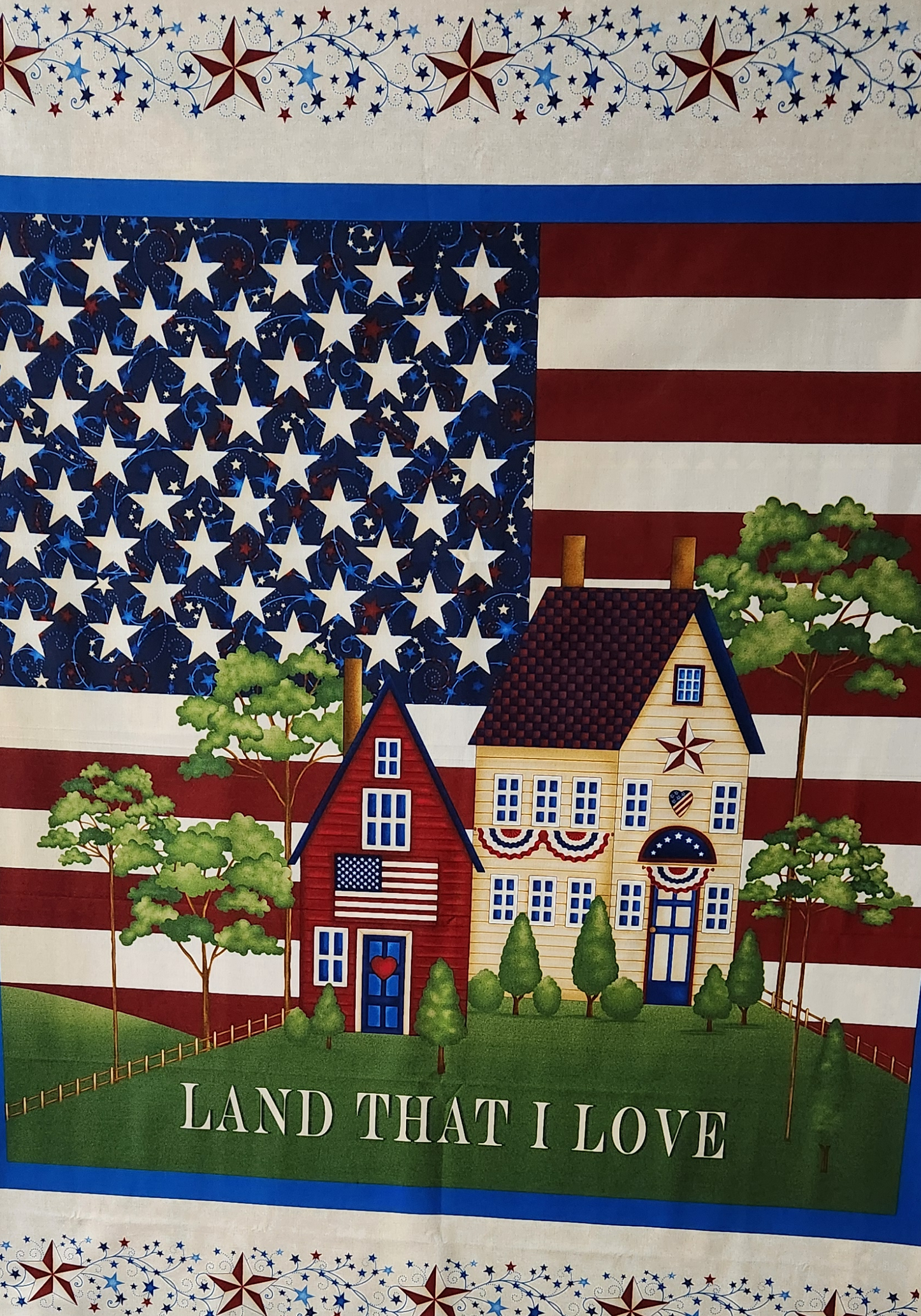 Land That I Love panel by Color Principal for Henry Glass