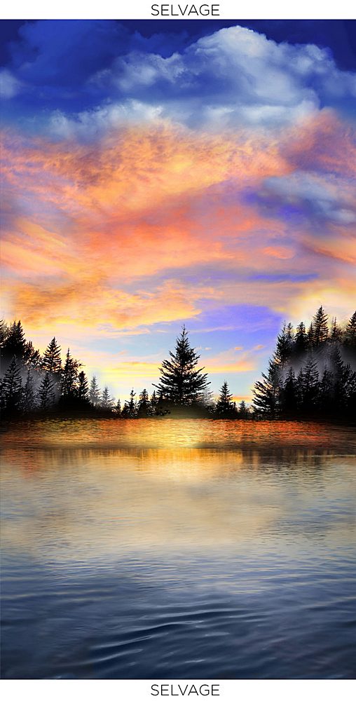 Multi Sunset Lake Panel, Timeless Treasures, C8070-Mlt