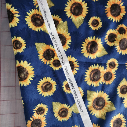 Blue Sunflower Toss, Wilmington Prints, 33841-459