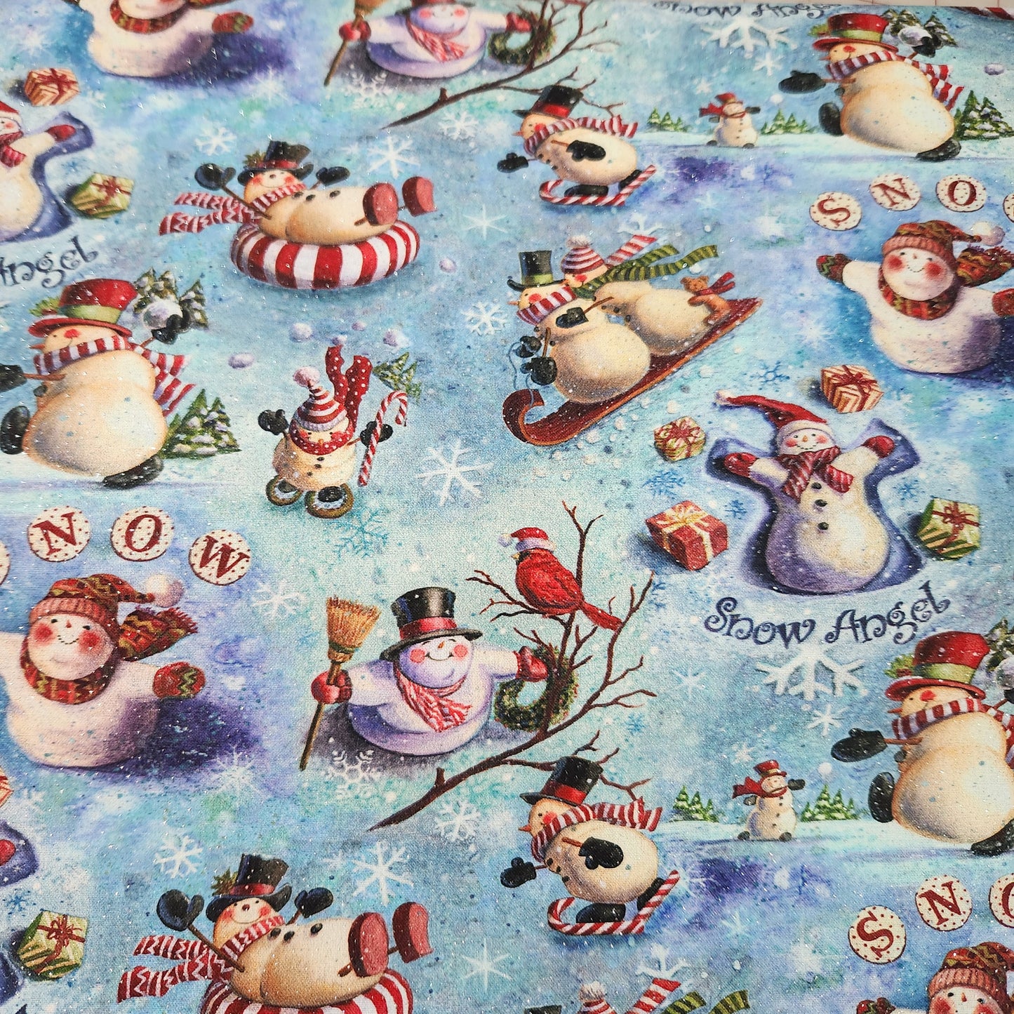 Looking Up Snowmen Glitter Geoff Allen for  Springs Creative 1081-4665
