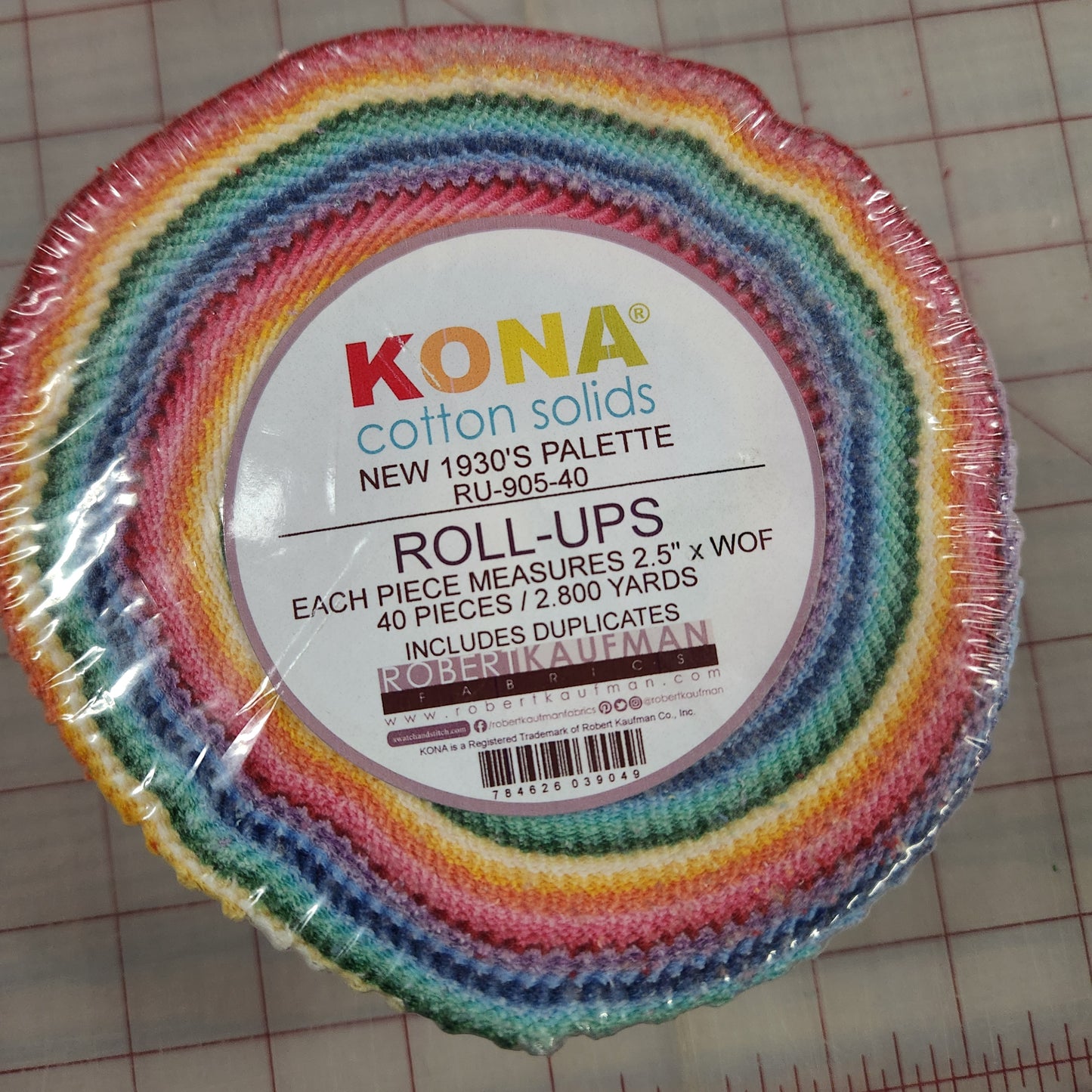 New 1930's Kona Solid, Jelly Roll, RU-905-40