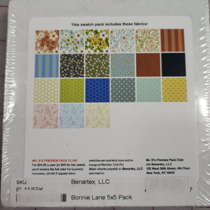 Bonnie Lane Charm Pack By Pat Sloan for Benartex