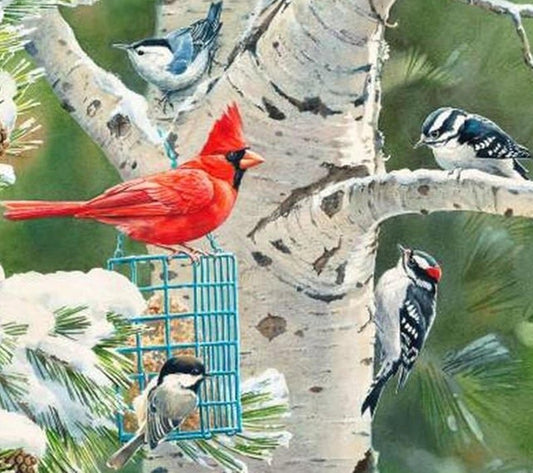 Birds and The Tree Digital Panel by Wild Wings for David Textiles WW31970C1