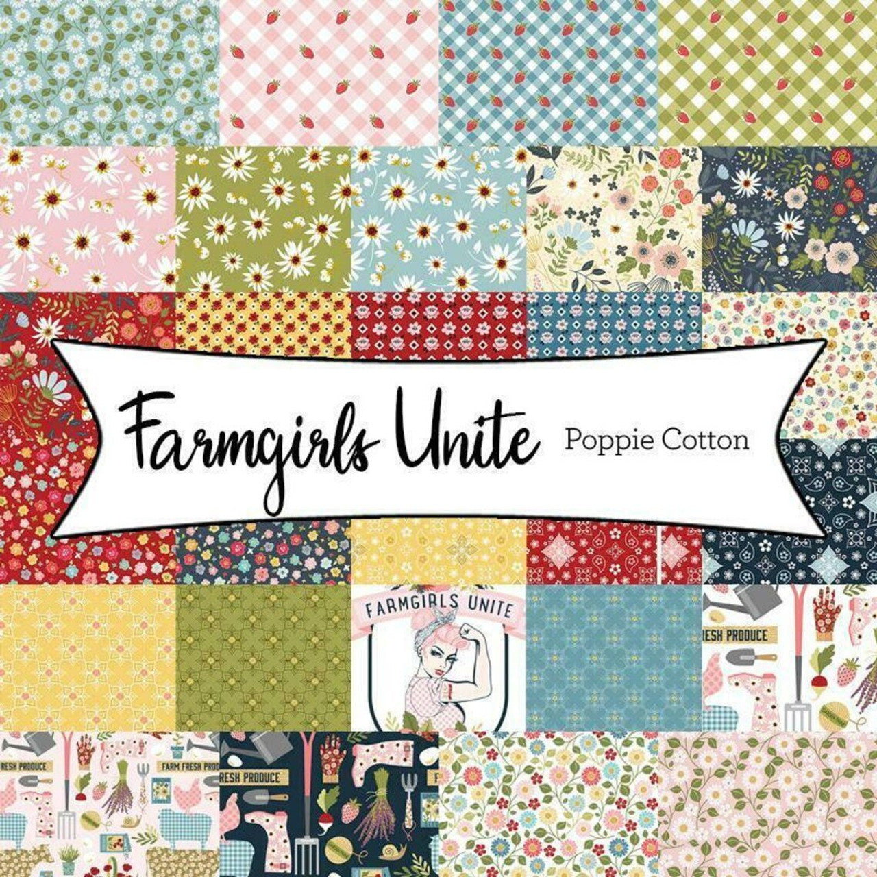 Farmgirls Unite 5"Charm Pack, Poppie Cottons