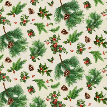 Christmas Merry Deer Holly by Kate Ward Thacker for Springs Creative, 69523A620715