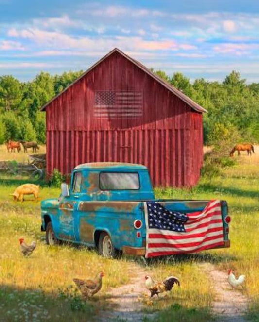 Summer Truck Digital Panel by Greg Giordano for David Textiles GG00390C1