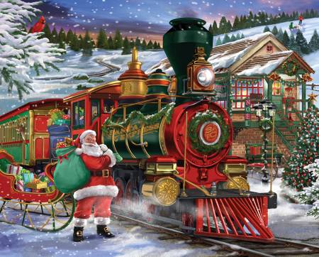 Santa Express Digital Panel, by Four Seasons for David Textiles