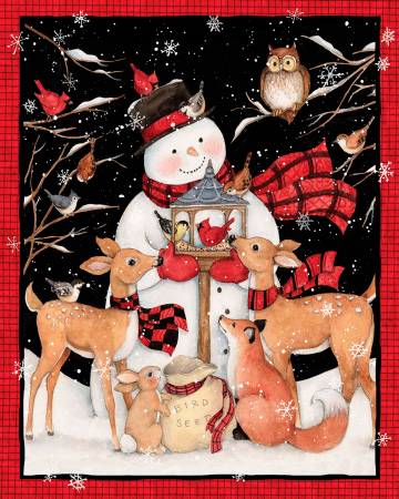 Snowman Deer Panel by Susan Winget for Springs Creative 691121100715