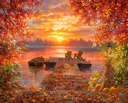 Tennessee River Sunset Digital Panel by David Textiles