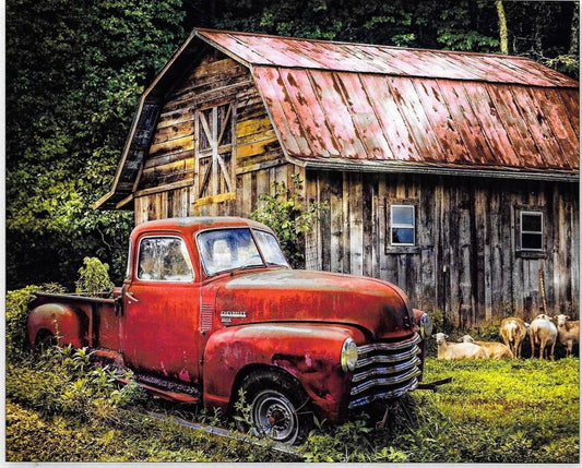 Truck At The Barn Digital Panel by Four Seasons for David Textile AL37168C2